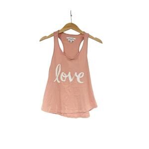 KK INTL Made For Change Pink Tank Top Pink "Love" Script Size XS Summer